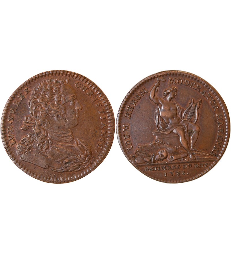 BATIMENTS DU ROI, LOUIS XV - JETON 1738