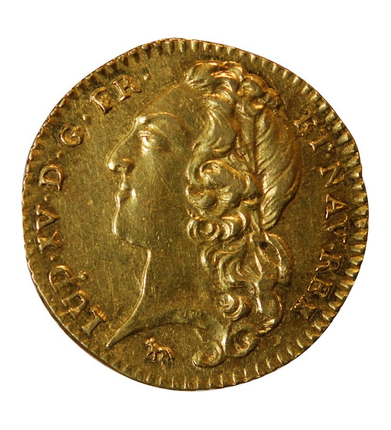 LOUIS XV ﻿- 1/2 LOUIS D'OR AU BANDEAU 1745 A PARIS