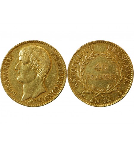 BONAPARTE 1er CONSUL﻿ - 40 FRANCS OR AN 12 A PARIS﻿