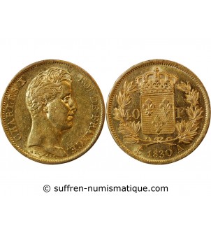 CHARLES X﻿ - 40 FRANCS OR 1830 A PARIS﻿
