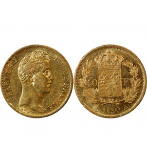 CHARLES X﻿ - 40 FRANCS OR 1830 A PARIS﻿ 2