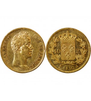 CHARLES X﻿ - 40 FRANCS OR 1830 A PARIS﻿ 2