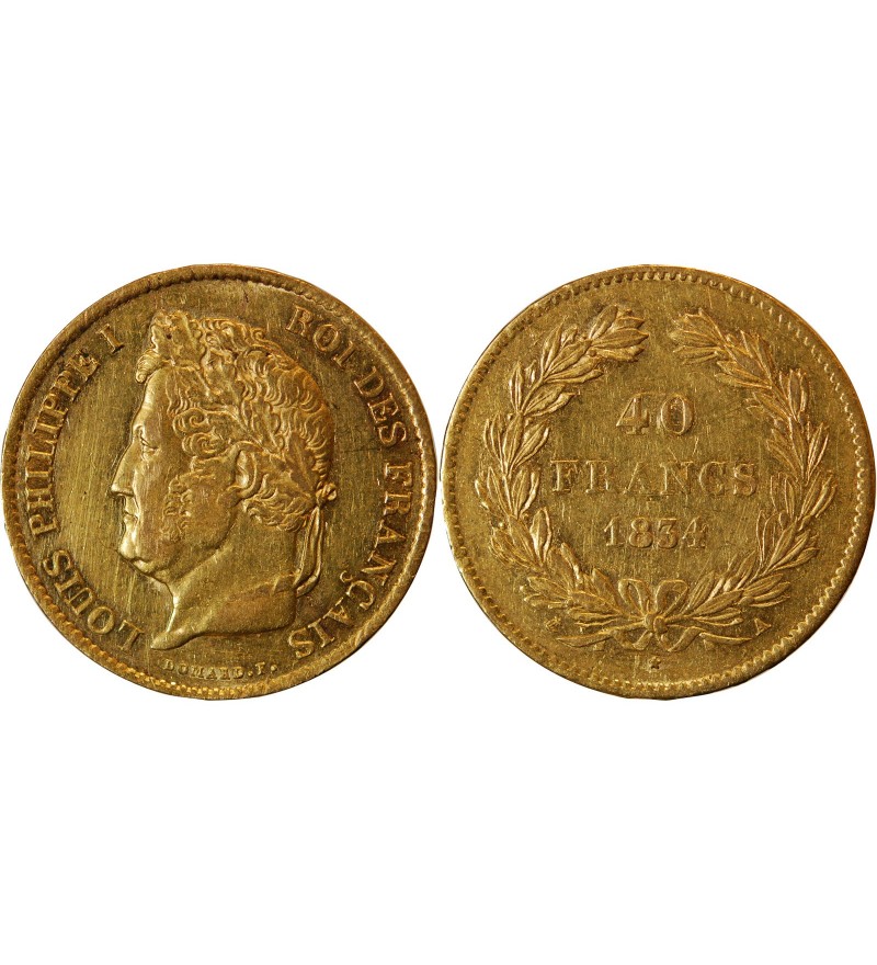 LOUIS PHILIPPE﻿ - 40 FRANCS OR 1834 A PARIS﻿
