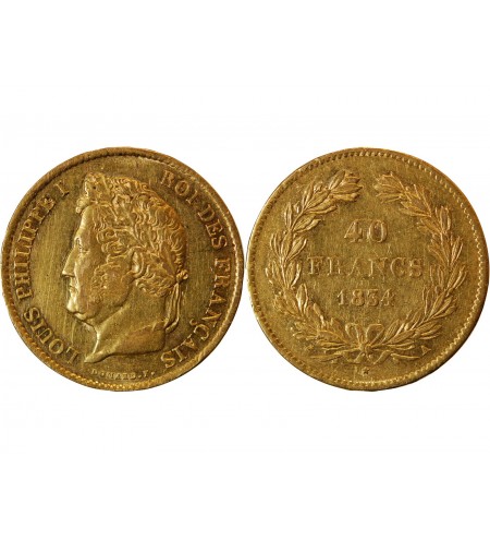 LOUIS PHILIPPE﻿ - 40 FRANCS OR 1834 A PARIS﻿