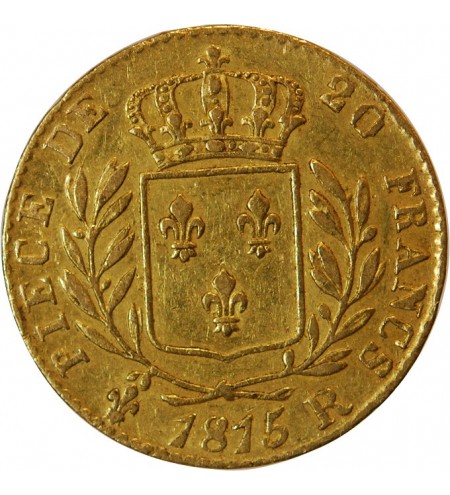 LOUIS XVIII - 20 FRANCS OR 1815 R LONDRES﻿