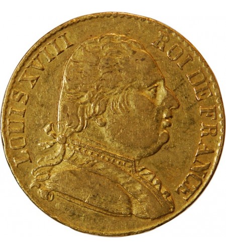 LOUIS XVIII - 20 FRANCS OR 1815 R LONDRES﻿