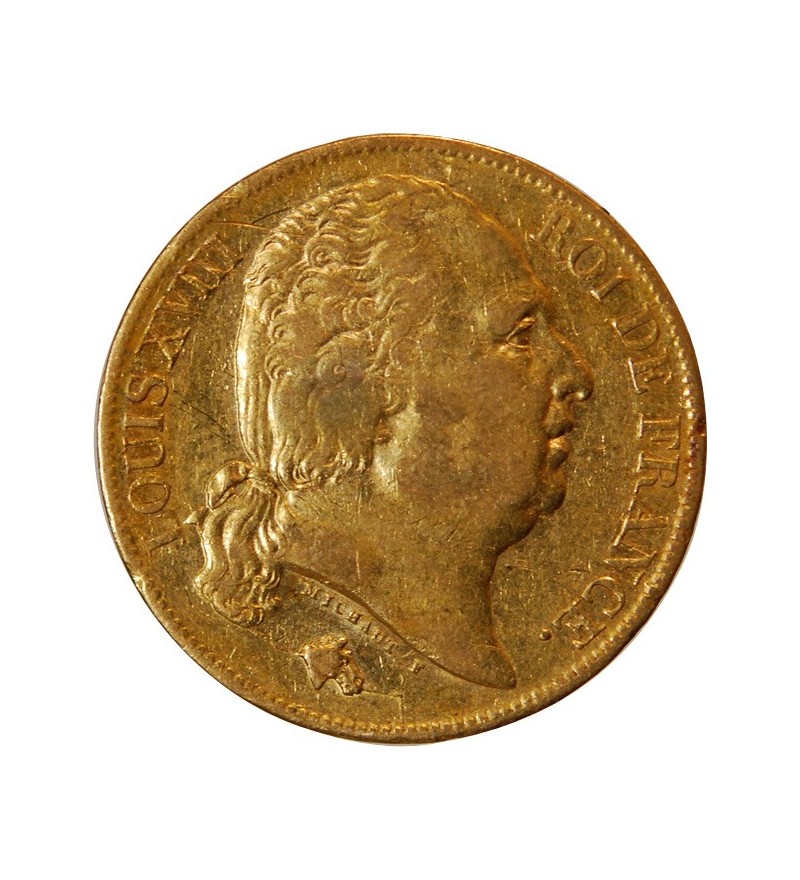 LOUIS XVIII - 20 FRANCS OR 1820 A PARIS﻿