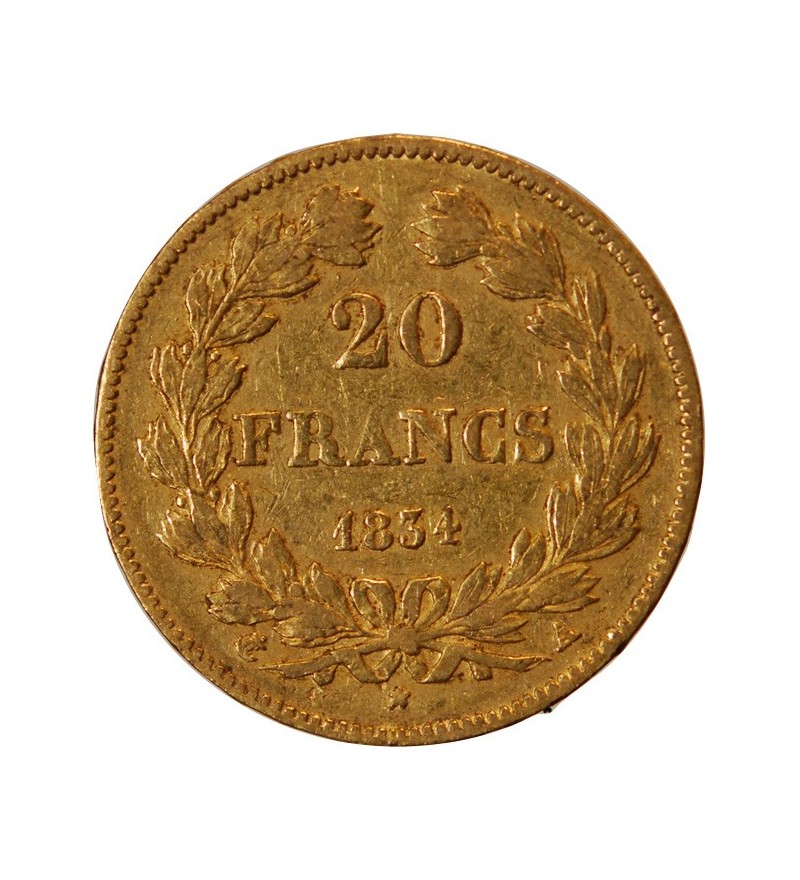 LOUIS PHILIPPE﻿ Ier - 20 FRANCS OR 1834 A PARIS﻿
