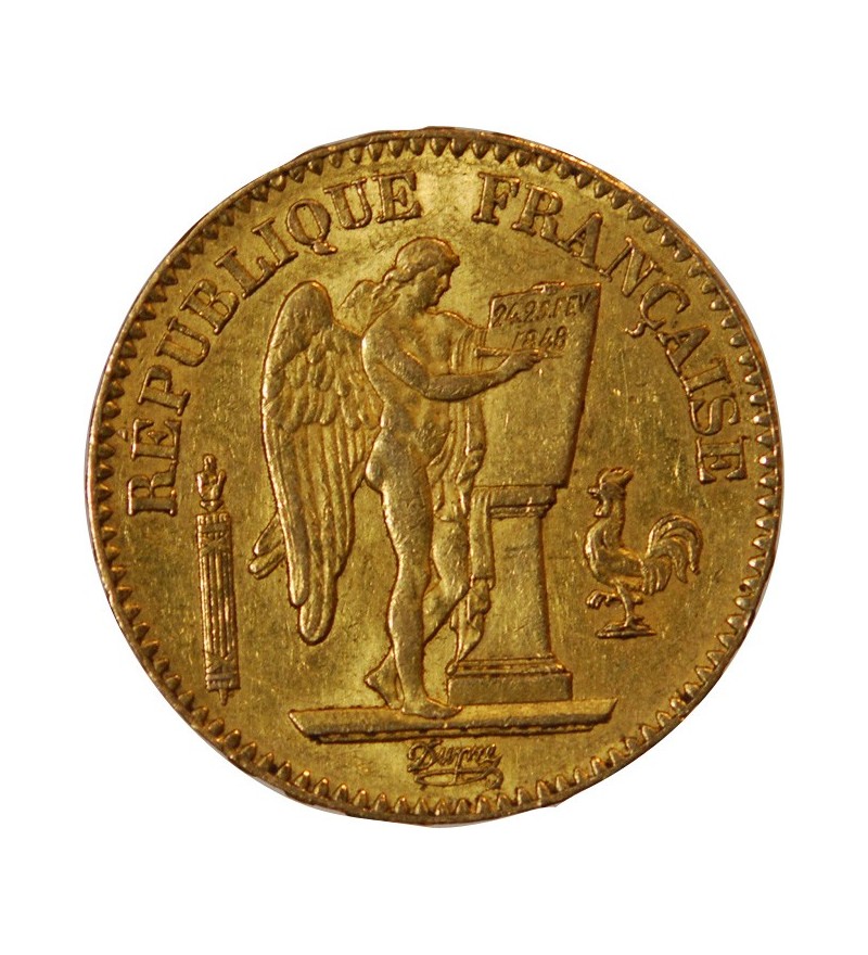 GENIE - 20 FRANCS OR 1849 A PARIS "Deuxième République"