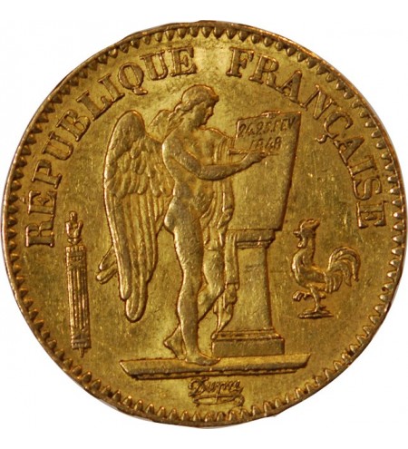 GENIE - 20 FRANCS OR 1849 A PARIS "Deuxième République"