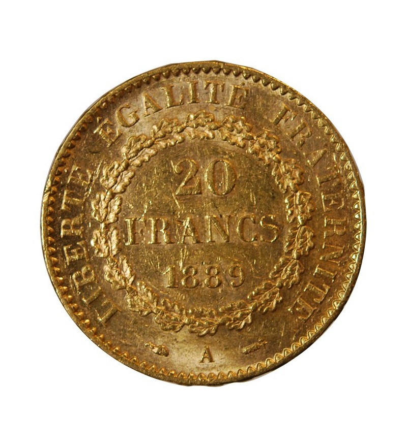 GENIE - 20 FRANCS OR 1889 A PARIS﻿