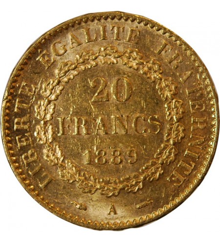 GENIE - 20 FRANCS OR 1889 A PARIS﻿
