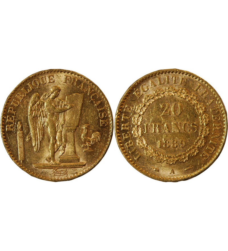 GENIE - 20 FRANCS OR 1889 A PARIS﻿
