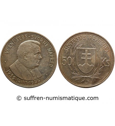 SLOVAQUIE - 50 KORUN ARGENT 1944