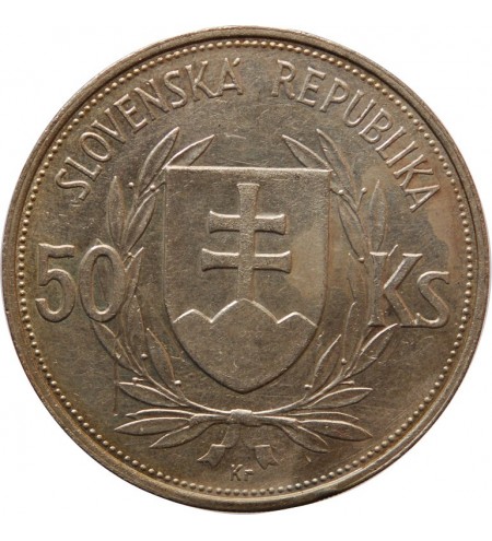 SLOVAQUIE - 50 KORUN ARGENT 1944