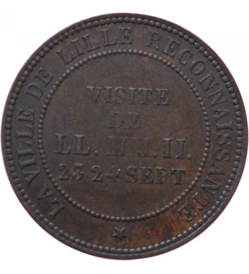 NAPOLEON III, Visite Impériale de Lille - Module de10 Centimes 23 et 24 Septembre 1853