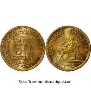 CHAMBRE DE COMMERCE - 50 CENTIMES 1922