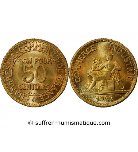 CHAMBRE DE COMMERCE - 50 CENTIMES 1922