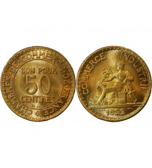 CHAMBRE DE COMMERCE - 50 CENTIMES 1922 2