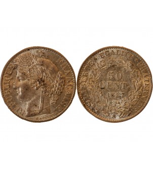 CERES ﻿- 50 CENTIMES ARGENT 1887 A PARIS 2