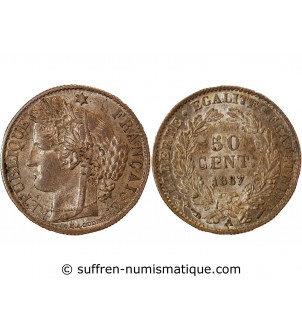CERES ﻿- 50 CENTIMES ARGENT 1887 A PARIS