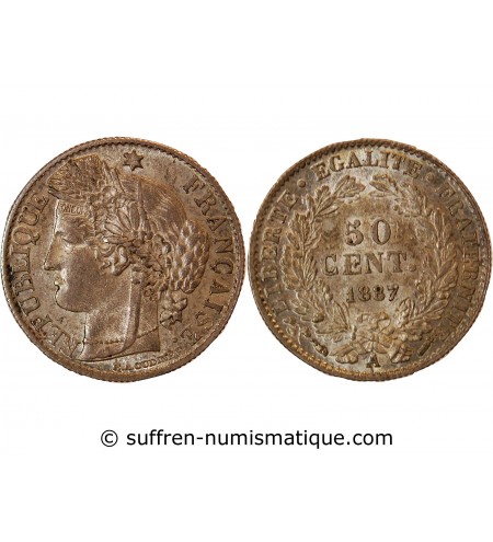 CERES ﻿- 50 CENTIMES ARGENT 1887 A PARIS