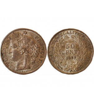 CERES ﻿- 50 CENTIMES ARGENT 1887 A PARIS 2