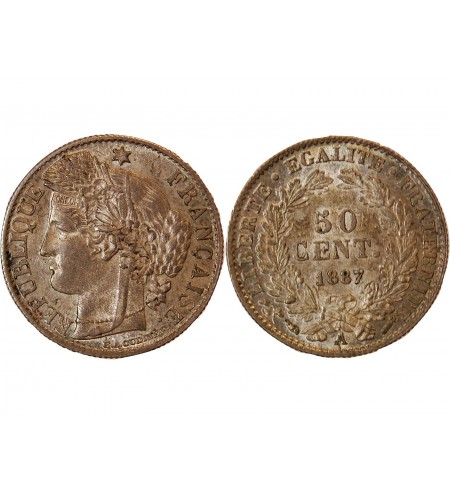 CERES ﻿- 50 CENTIMES ARGENT 1887 A PARIS