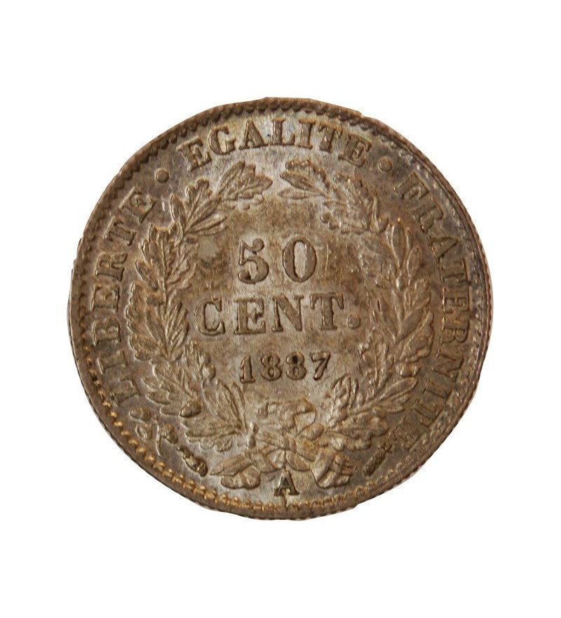 CERES ﻿- 50 CENTIMES ARGENT 1887 A PARIS