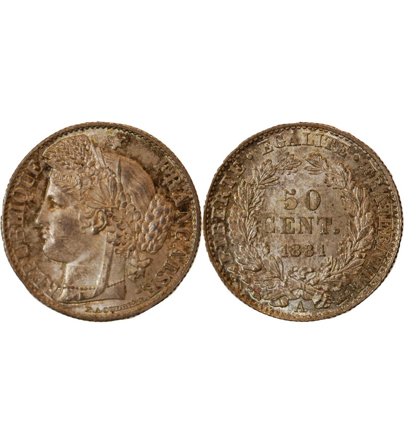 CERES ﻿- 50 CENTIMES ARGENT 1881 A PARIS
