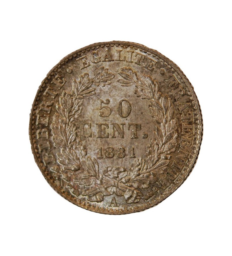 CERES ﻿- 50 CENTIMES ARGENT 1881 A PARIS