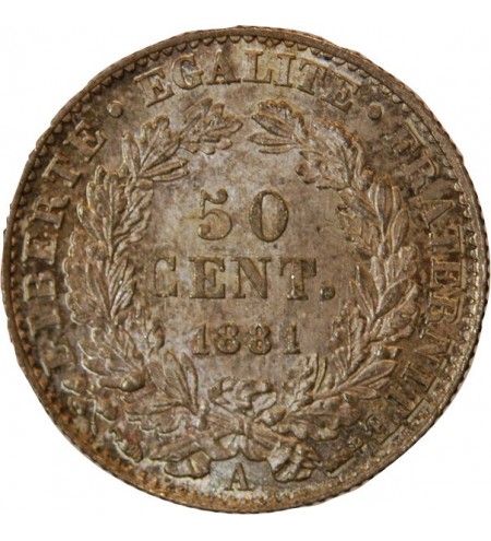 CERES ﻿- 50 CENTIMES ARGENT 1881 A PARIS