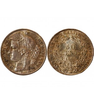 CERES ﻿- 50 CENTIMES ARGENT 1895 A PARIS 2