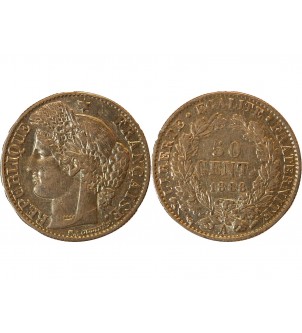 CERES ﻿- 50 CENTIMES ARGENT 1888 A PARIS 2