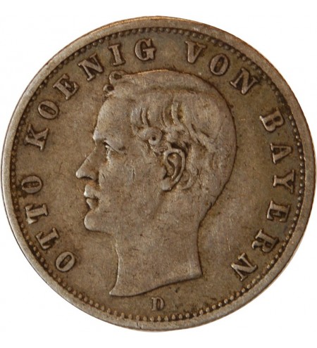 ALLEMAGNE, BAYERN, OTTO - 2 MARK ARGENT 1900 D