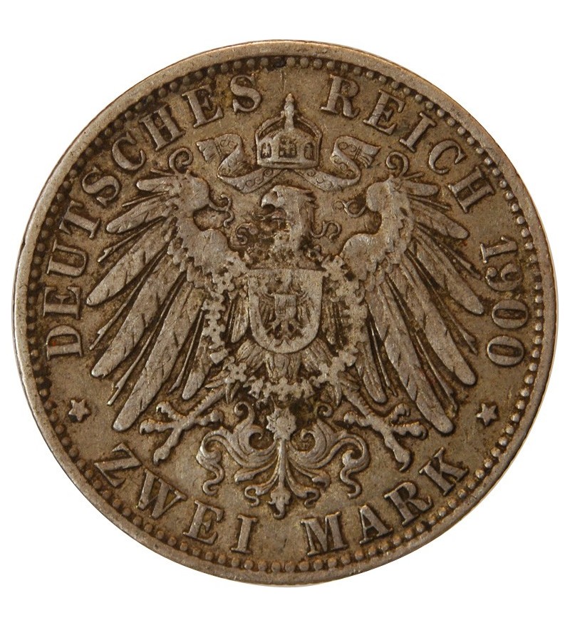 ALLEMAGNE, BAYERN, OTTO - 2 MARK ARGENT 1900 D