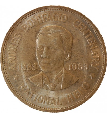 PHILIPPINES, ANDRES BONIFACIO - PESO ARGENT 1963