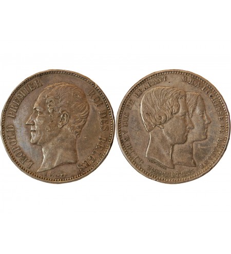 BELGIQUE, LEOPOLD - 5 FRANCS MARAIGE DU DUC DE BRABANT 21-22 AOUT 1853