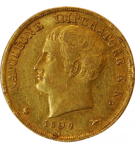 ITALIE, NAPOLEON﻿ 1er - 20 LIRE OR 1809 MILAN
