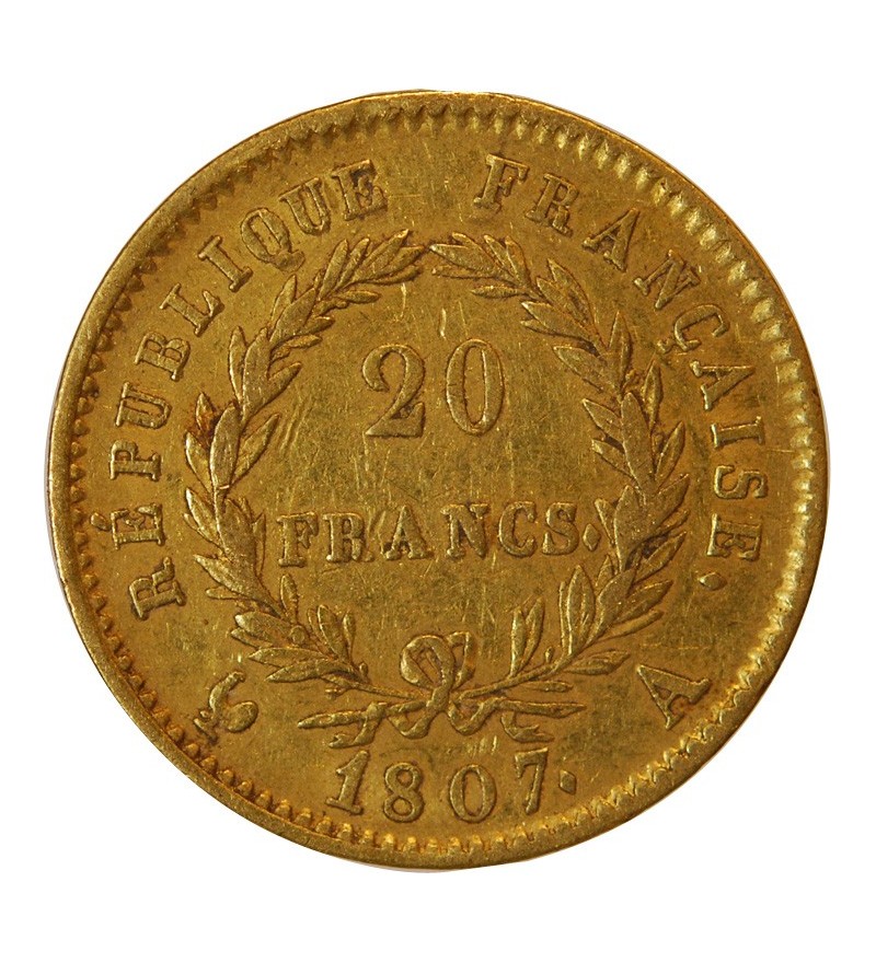 NAPOLEON Ier﻿ - 20 FRANCS OR 1807 A PARIS "Type Transitoire"﻿