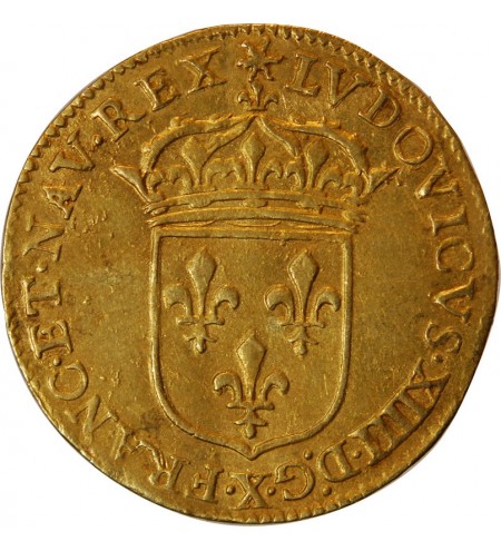 LOUIS XIV - ECU D'OR AU SOLEIL 1644 X AMIENS