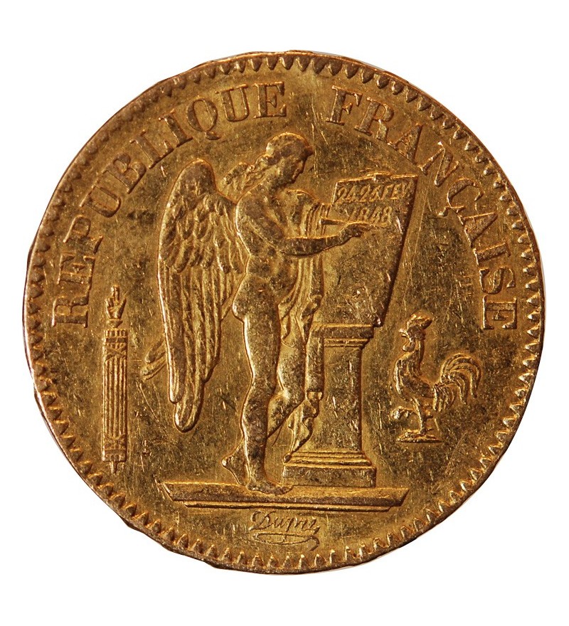 GENIE - 20 FRANCS OR 1849 A PARIS "Deuxième République"