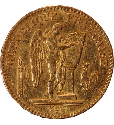 GENIE - 20 FRANCS OR 1849 A PARIS "Deuxième République"