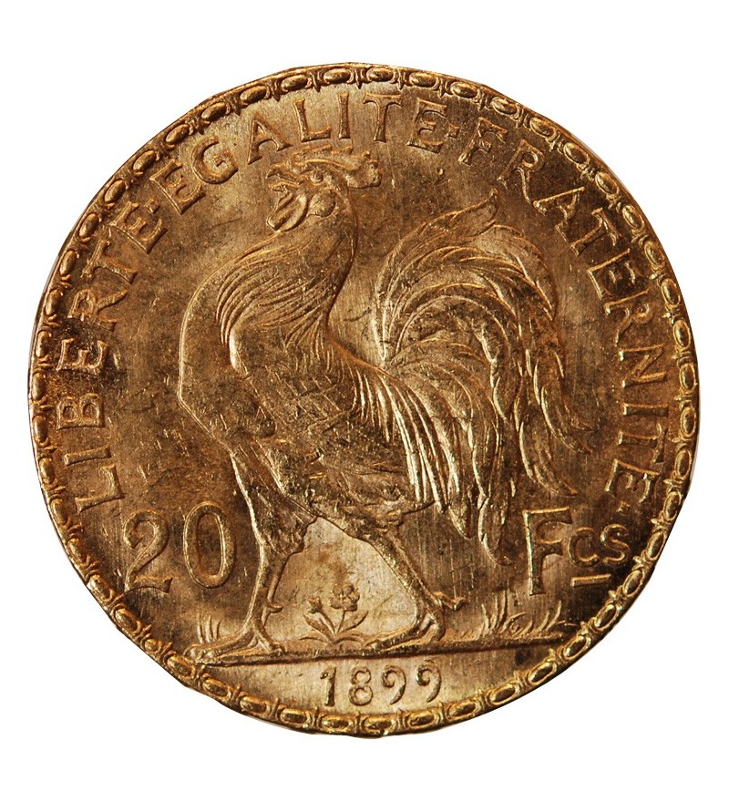 MARIANNE, COQ - 20 FRANCS OR 1899﻿