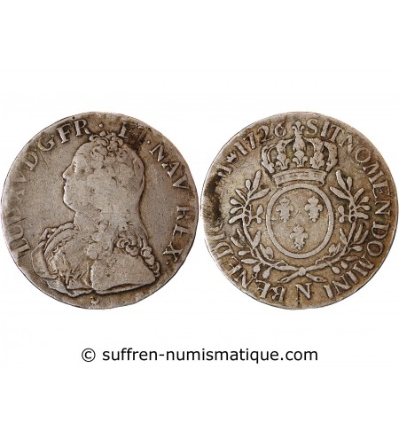 LOUIS XV - ECU AUX BRANCHES D'OLIVIER 1726 N MONTPELLIER