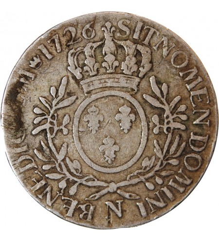 LOUIS XV - ECU AUX BRANCHES D'OLIVIER 1726 N MONTPELLIER