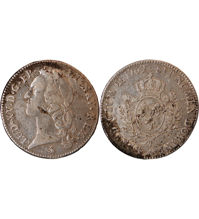 LOUIS XV - ECU AU BANDEAU 1762 A PARIS
