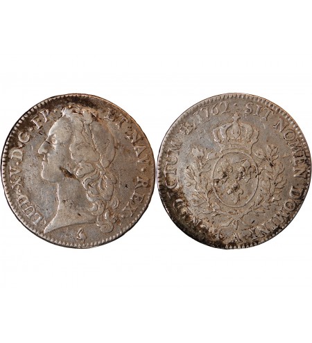 LOUIS XV - ECU AU BANDEAU 1762 A PARIS
