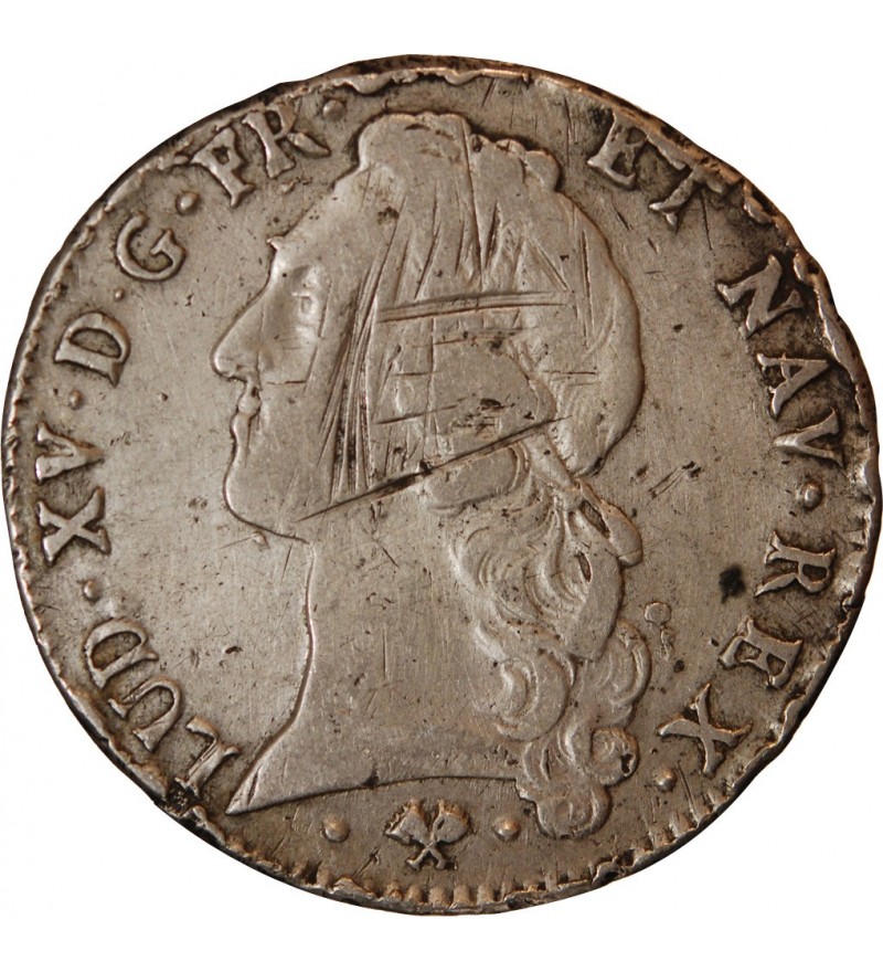 LOUIS XV - ECU AU BANDEAU 1765 L BAYONNE