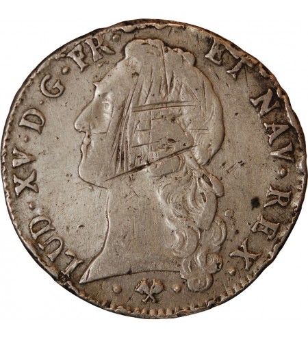 LOUIS XV - ECU AU BANDEAU 1765 L BAYONNE